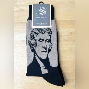 Thomas Jefferson Crew Socks Men's New Socksmith Graphic Cotton Patriotic‎
